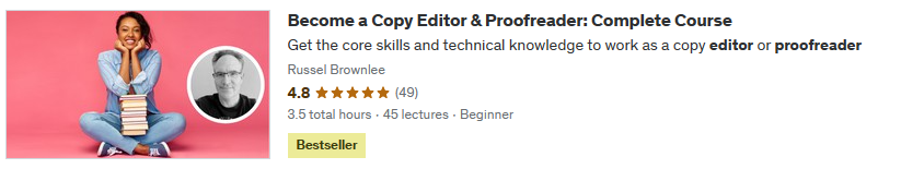 Udemy editing and proofreading course